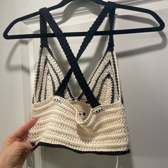Zara Crochet Striped Crop Top - Picture 3 of 3